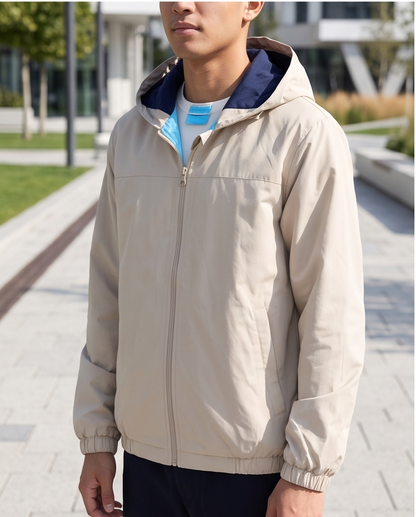 Unik Boys Waterproof Hooded Jacket – Lightweight Zip Front (Sizes S–XL)