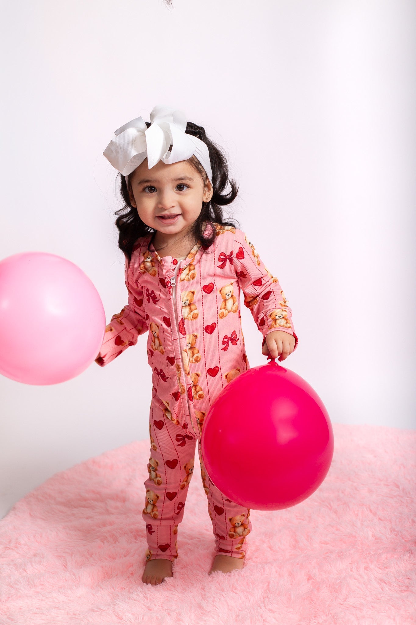 Baby & Toddler Ribbed Bamboo Pink Teddy Bear Zippy Sleeper – 3 Months to 3T