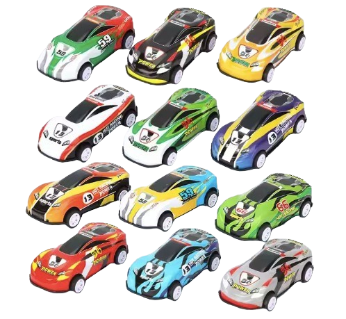 Safe Haven & CO Assorted Mini Metal Pull-Back Racing Cars – 8-Pack Party Favor Set