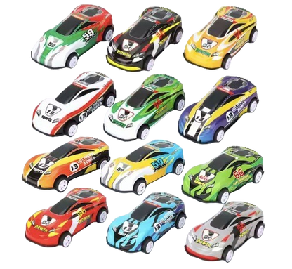 Safe Haven & CO Assorted Mini Metal Pull-Back Racing Cars – 8-Pack Party Favor Set