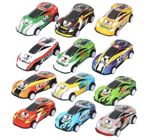 Assorted Mini Metal Pull-Back Racing Cars 8-Pack