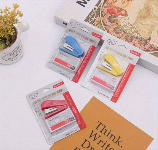 Mini Cartoon Stapler Set – Cute & Compact Stapler with Staples | Ideal for School, Office & Home Use