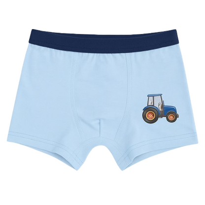 Boys' Cartoon Construction Cotton Boxer Briefs, Assorted Colors (4-Pack)