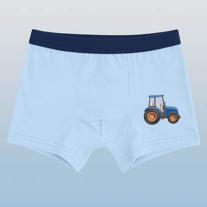 4-Pack Boys' Cartoon Construction-Themed Cotton Boxer Briefs