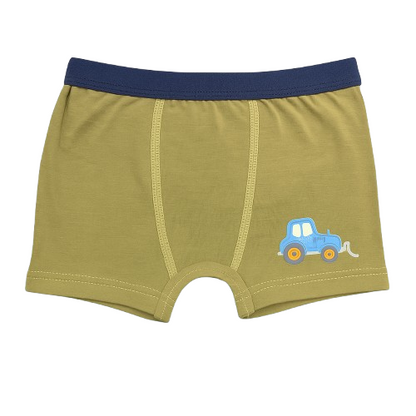 Boys' Cartoon Construction Cotton Boxer Briefs, Assorted Colors (4-Pack)