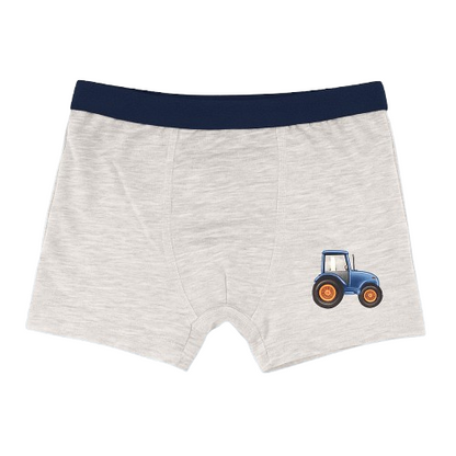 Boys' Cartoon Construction Cotton Boxer Briefs, Assorted Colors (4-Pack)