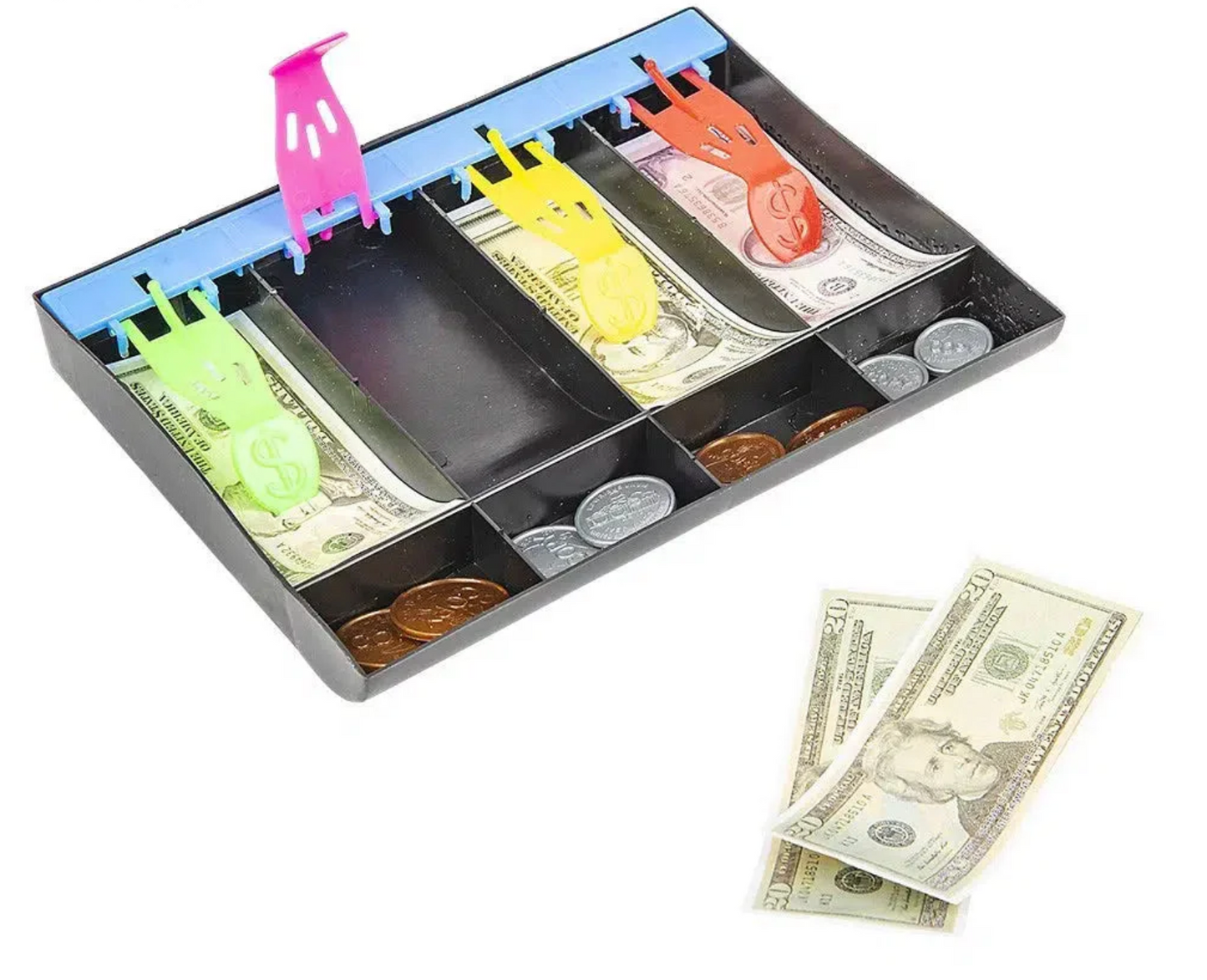 Kids Cash Drawer Playset with Play Money & Coins