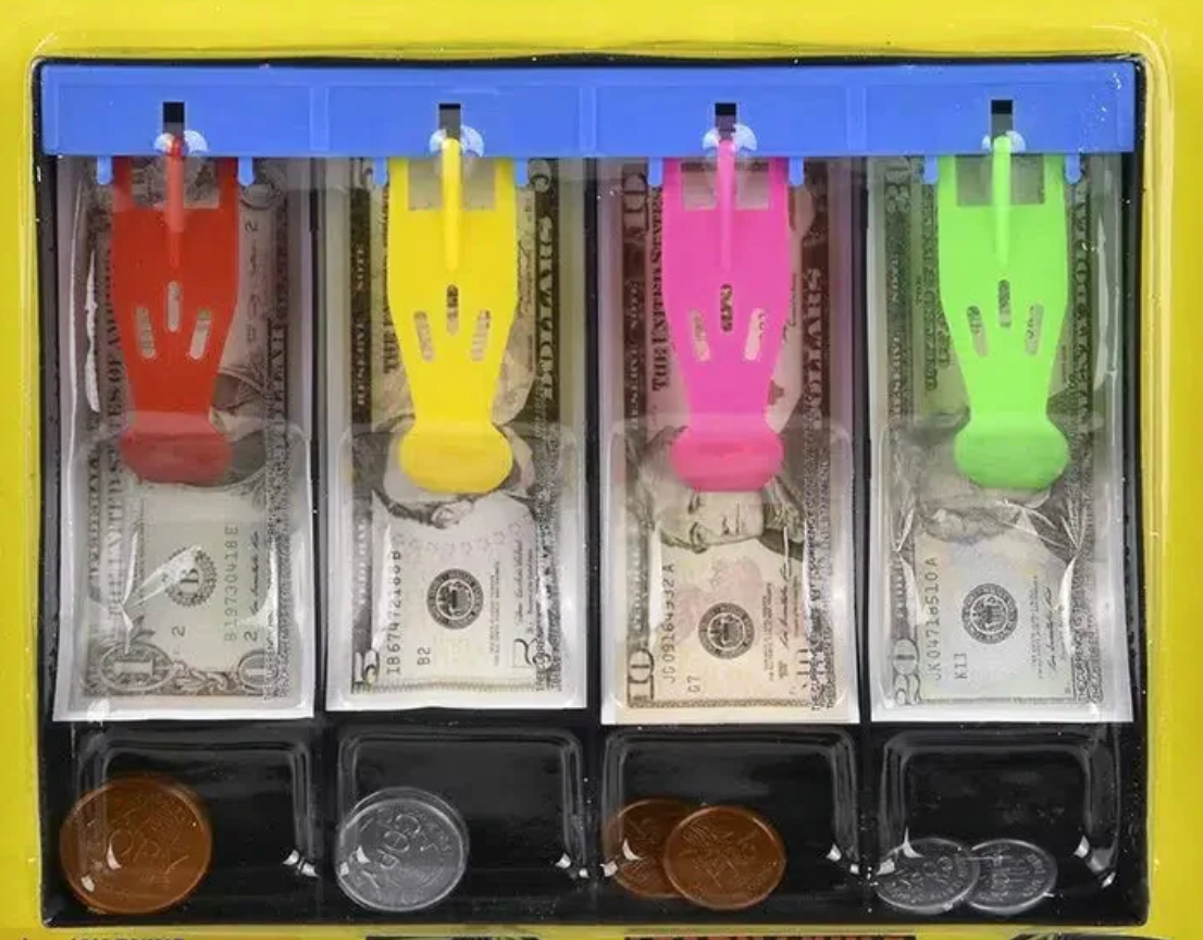 Kids Cash Drawer Playset with Play Money & Coins