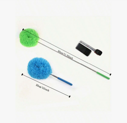 Ceiling Fan Cleaner Duster with Extension Pole – Adjustable 12" to 31.5" | Reusable Microfiber Head for Fan Blades, Walls, Shelves, Furniture & Windows