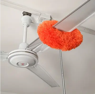 Ceiling Fan Cleaner Duster with Extension Pole – Adjustable 12" to 31.5" | Reusable Microfiber Head for Fan Blades, Walls, Shelves, Furniture & Windows