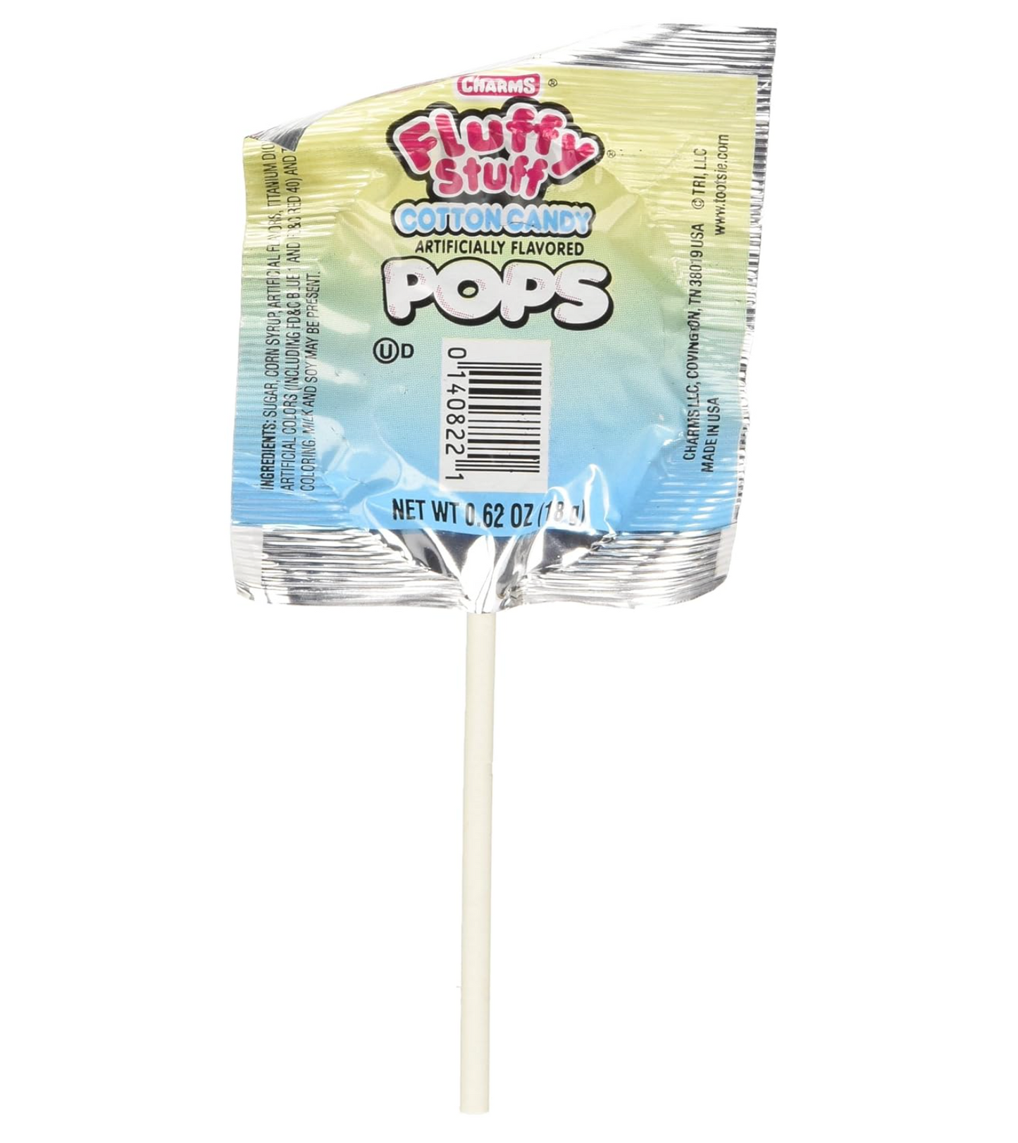Charms Fluffy Stuff Cotton Candy Pops Lollipops 8-Pack