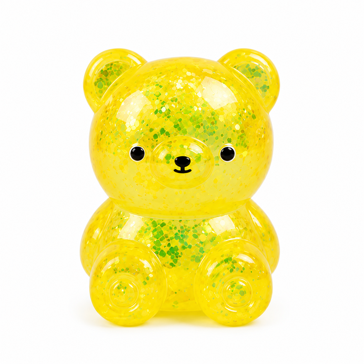 4-Piece Glitter Bear Squishy Toy Set – Soft Sensory Stress Relief Fidget Toys