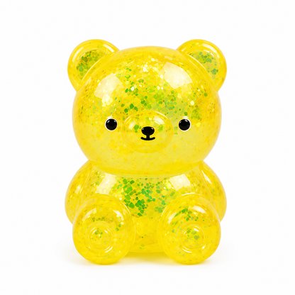 4-Piece Glitter Bear Squishy Toy Set – Soft Sensory Stress Relief Fidget Toys