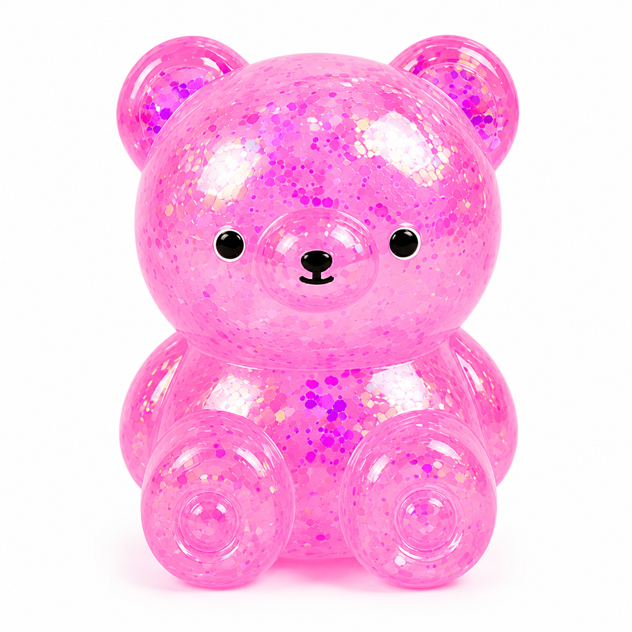 4-Piece Glitter Bear Squishy Toy Set – Soft Sensory Stress Relief Fidget Toys