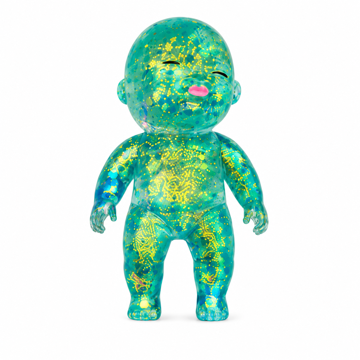 4-Piece Glitter Squishy Doll Set – Stretchy Sensory Squeeze Fidget Toys