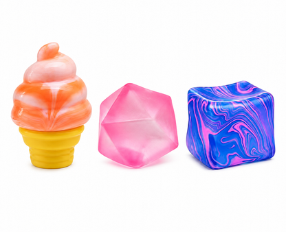 3-Piece Ice Cube Slow Rebound Squishy Toy Set – Sensory Stress Relief Fidget Toys