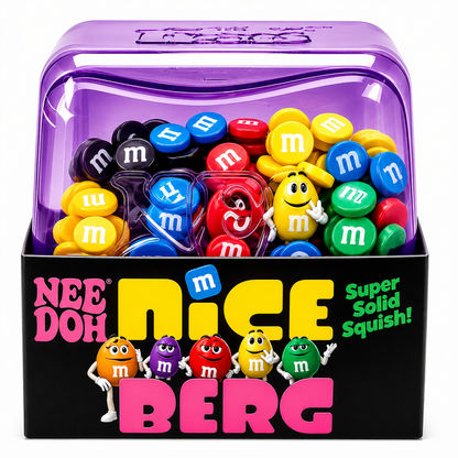 NeeDoh Berg Cube 1.5-Inch Mini Squishy Sensory M&M's Fidget Toy