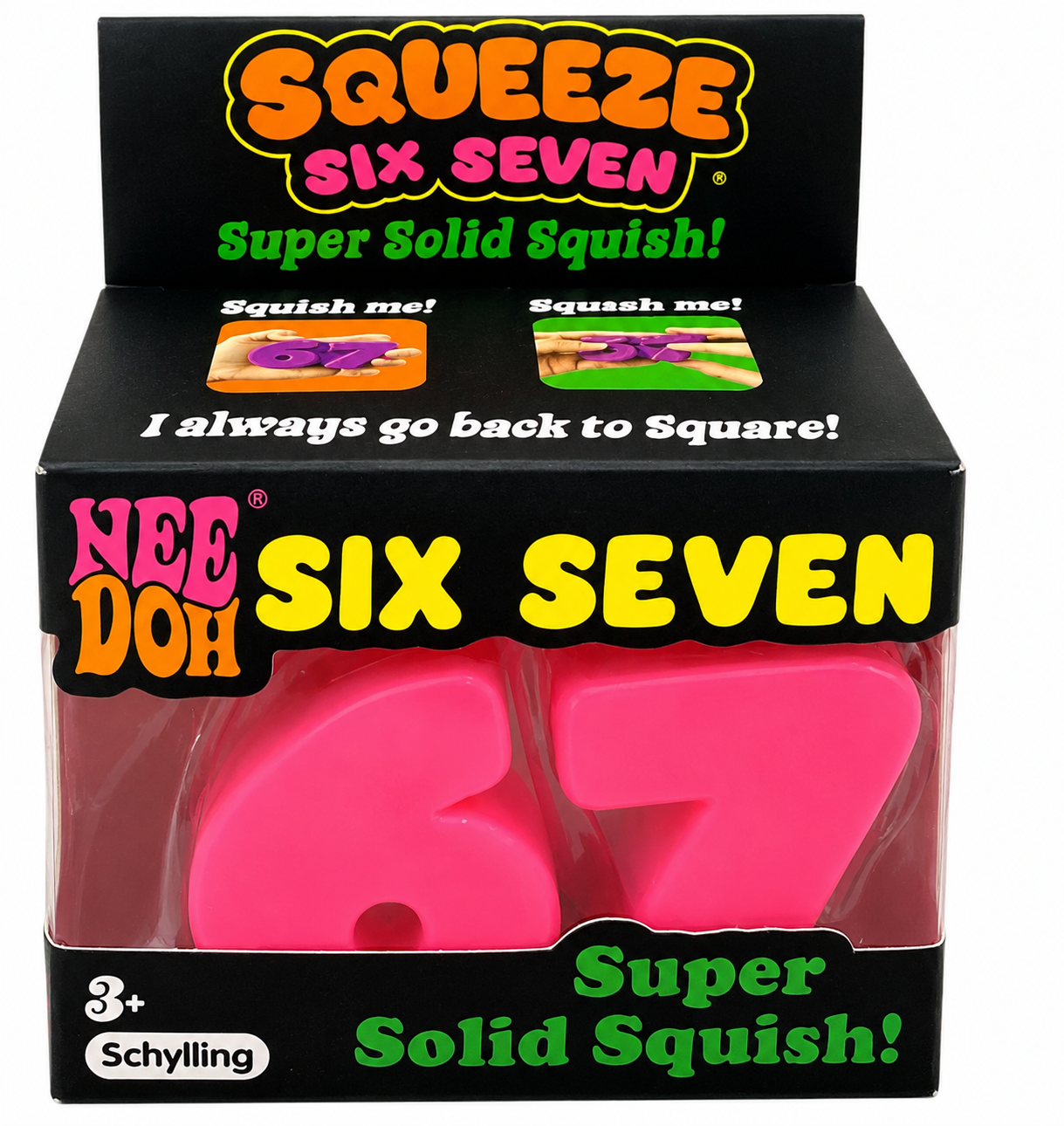NeeDoh Squeeze Six Seven “67” Super Solid Squish Fidget Toy