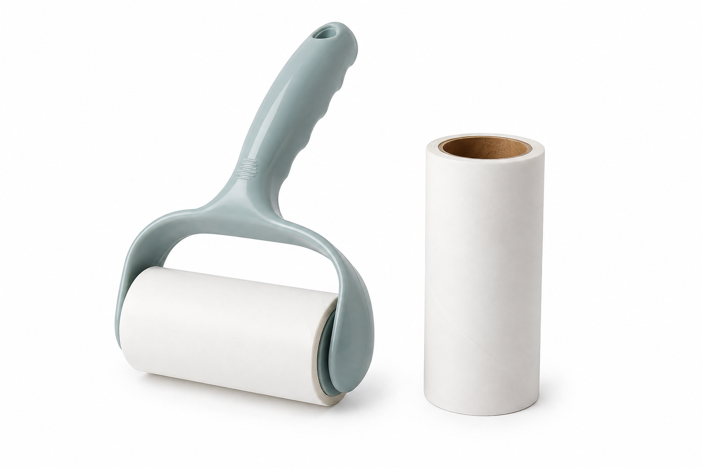 Manual Reusable Lint Roller with Extra Sticky Refill Roll for Pet Hair, Dust & Lint Removal