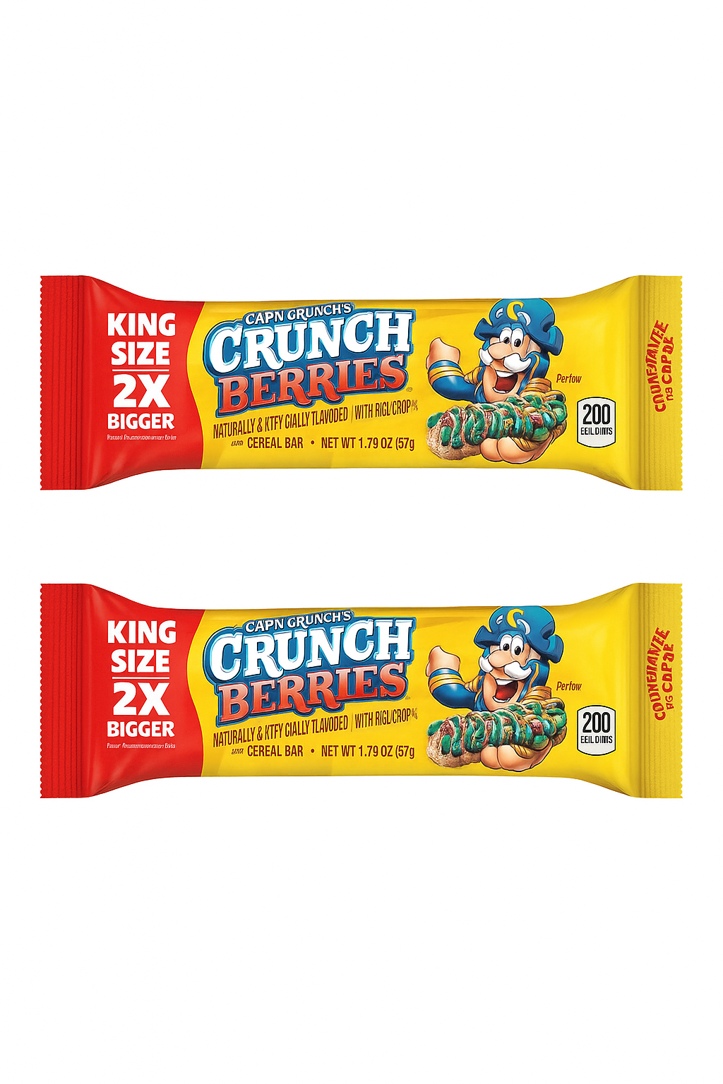 2-Pack Cap'n Crunch Crunch Berries King Size Cereal Bars (1.79 oz Each)