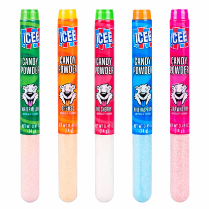 ICEE Sour Powder Candy Tubes Variety Pack, 5 Count, 0.49 oz Each