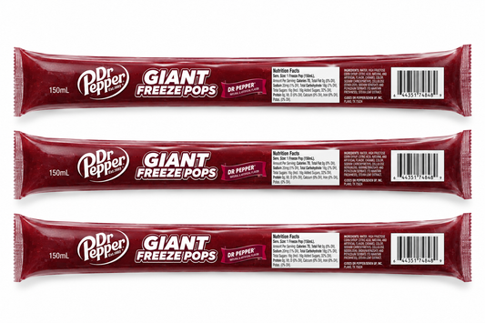 Dr Pepper Giant Freeze Pops – 3 Pack, 5.5 oz Ice Pops