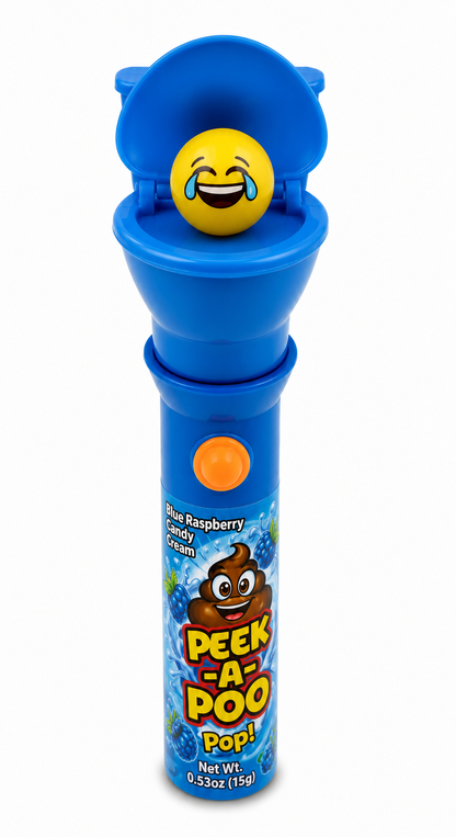 Kidsmania Peek-A-Poo Emoji Surprise Potty Pop Candy, 3-Pack, Assorted Flavors