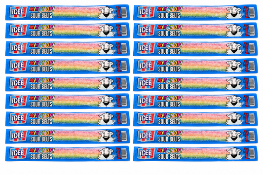 ICEE Mix It Up Sour Belts Candy – 20 Count Rainbow Sour Belts (0.35oz)