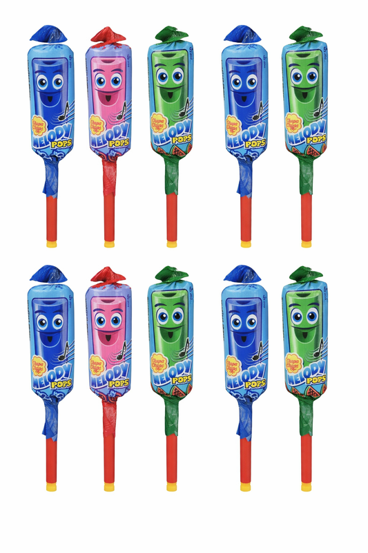 Chupa Chups Melody Pops Whistle Lollipops 3 Flavors 10-Pack