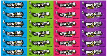 Now and Later Assorted Fruit Chewy Candy Bars 24 Count Variety Pack