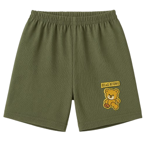 Safe Haven & CO Children’s Cotton Shorts with Teddy Bear Patch