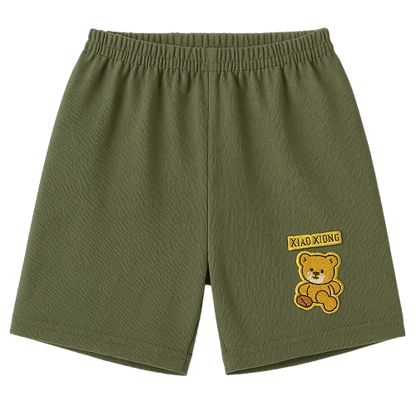 Safe Haven & CO Children’s Cotton Shorts with Teddy Bear Patch
