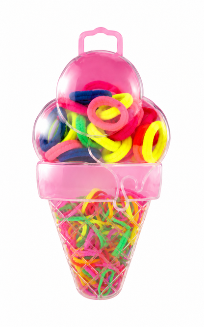 Girls Ice Cream Cone Hair Ties Accessory Set