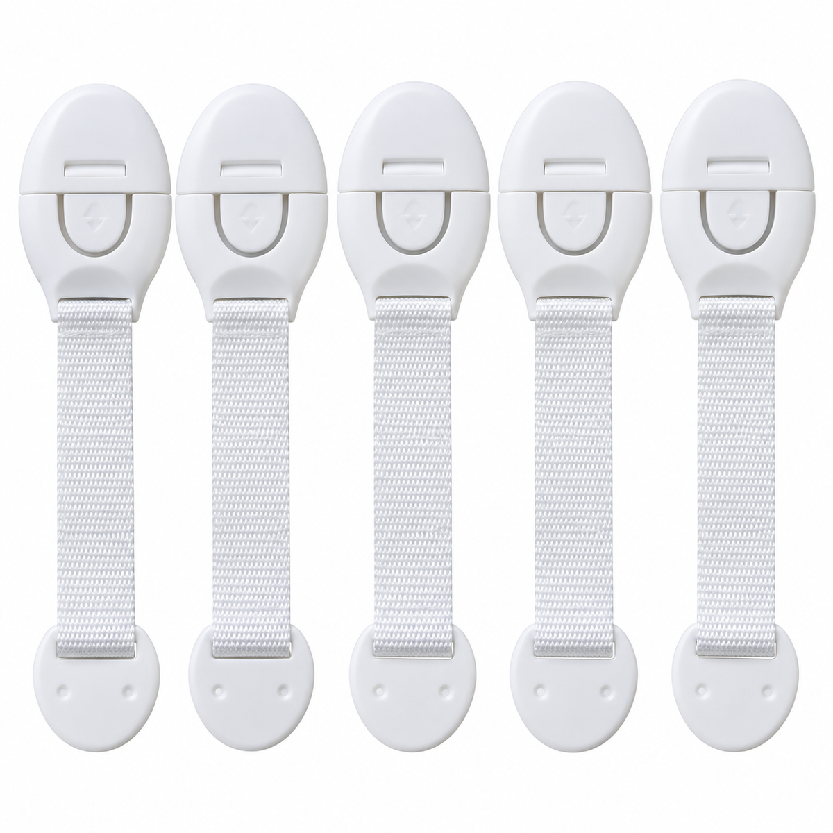 5-Pack Child Safety Cabinet & Drawer Strap Locks – Adhesive Baby Proofing Security Latches