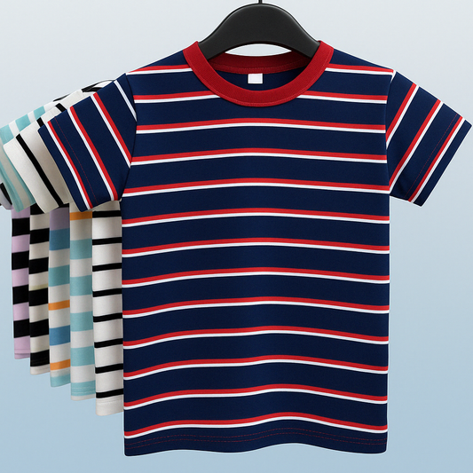 Children’s Striped Cotton T-Shirt, Multiple Colors, SIZE 2T-5T