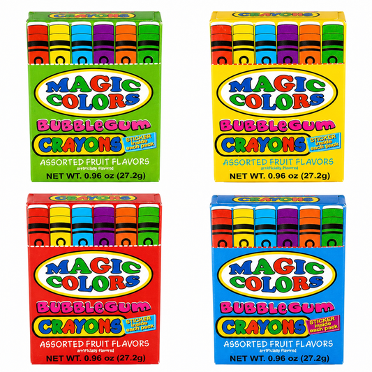 Magic Colors Bubble Gum Crayons Assorted Fruit Flavors - 4 Pack