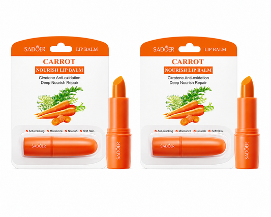 SADOER Carrot Nourish Lip Balm – Deep Repair & Moisturizing Care - 2-Pack