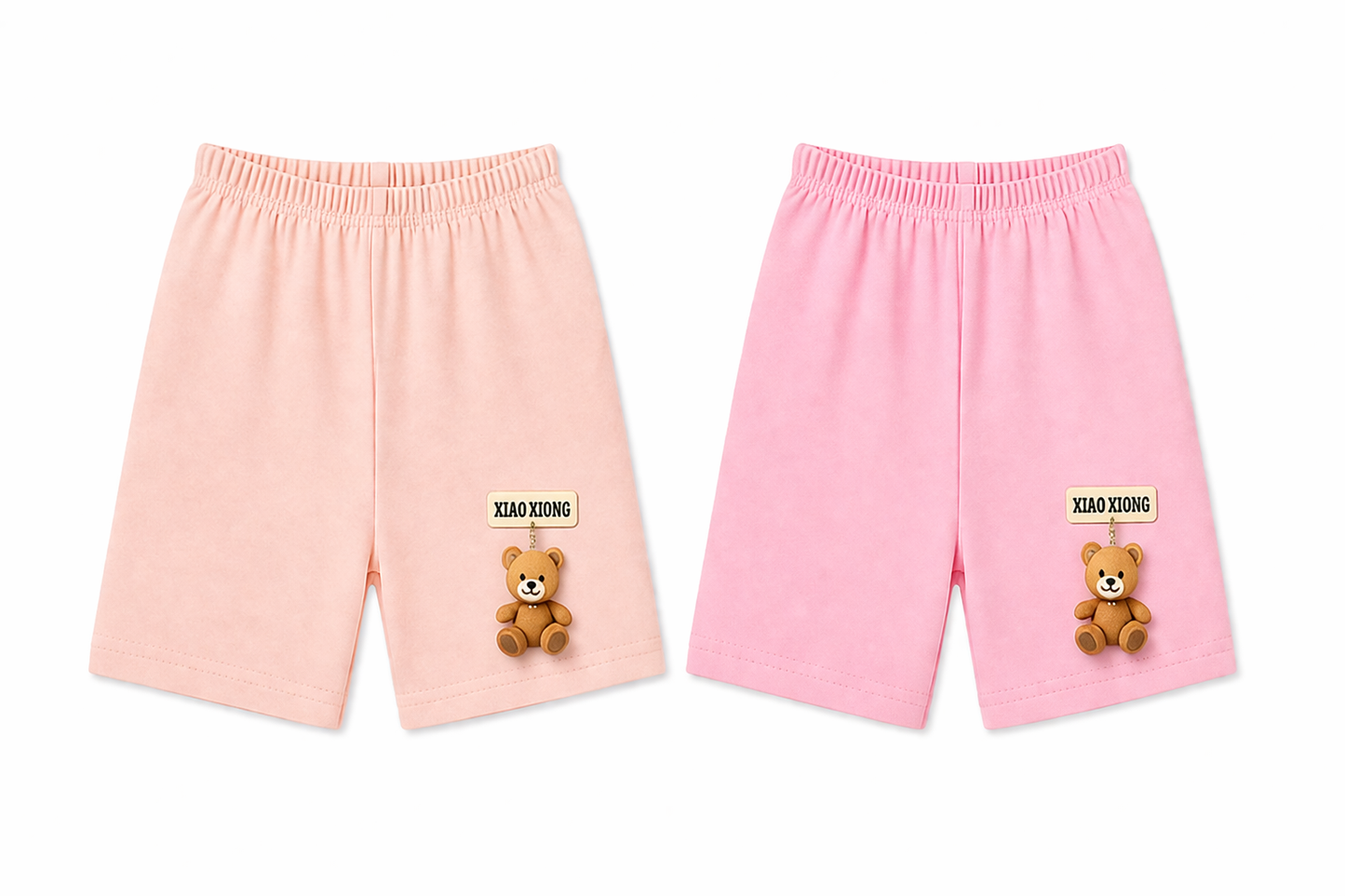Girls’ Soft Cotton Hanging Teddy Bear Shorts – 2-PacK