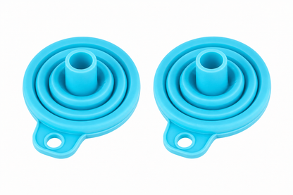 2-Pack Silicone Collapsible Funnel – Space-Saving Foldable Kitchen Tool for Liquids & Oils