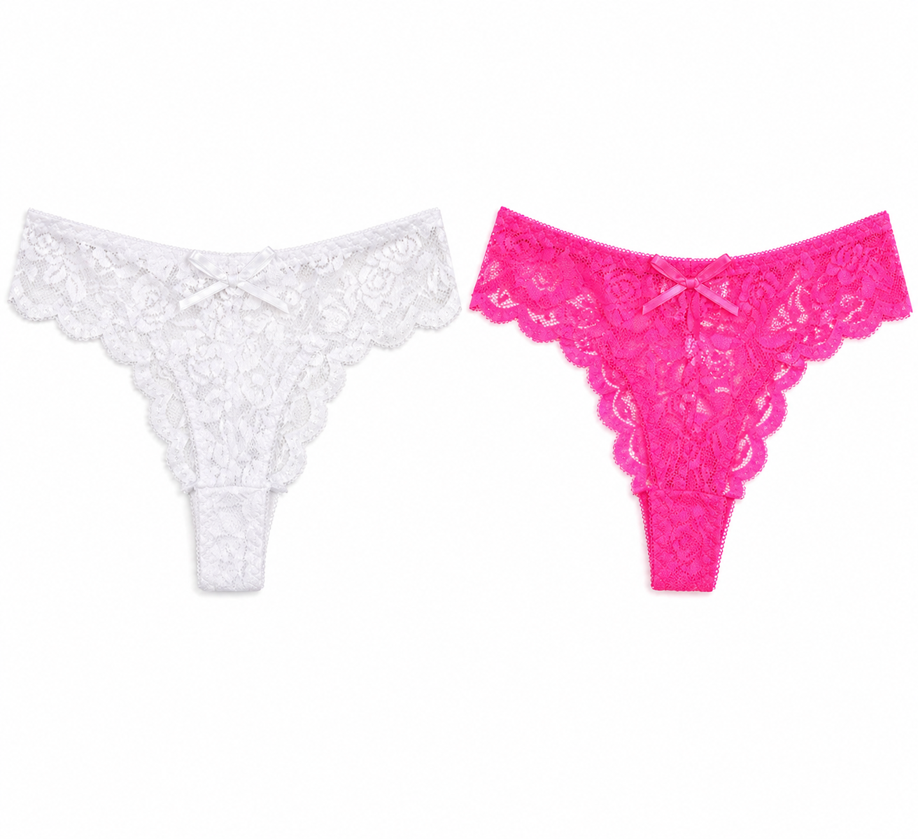 Women's Seamless Lace Bikini Underwear – Lightweight & Breathable, 2-Pack (Random Color Selection)