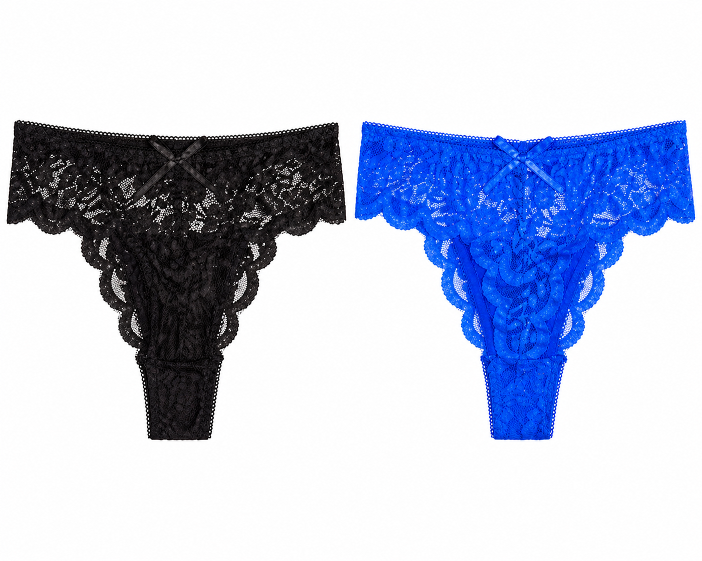 Women's Seamless Lace Bikini Underwear – Lightweight & Breathable, 2-Pack (Random Color Selection)