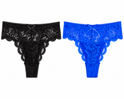 Women's Seamless Lace Bikini Underwear – Lightweight & Breathable, 2-Pack (Random Color Selection)