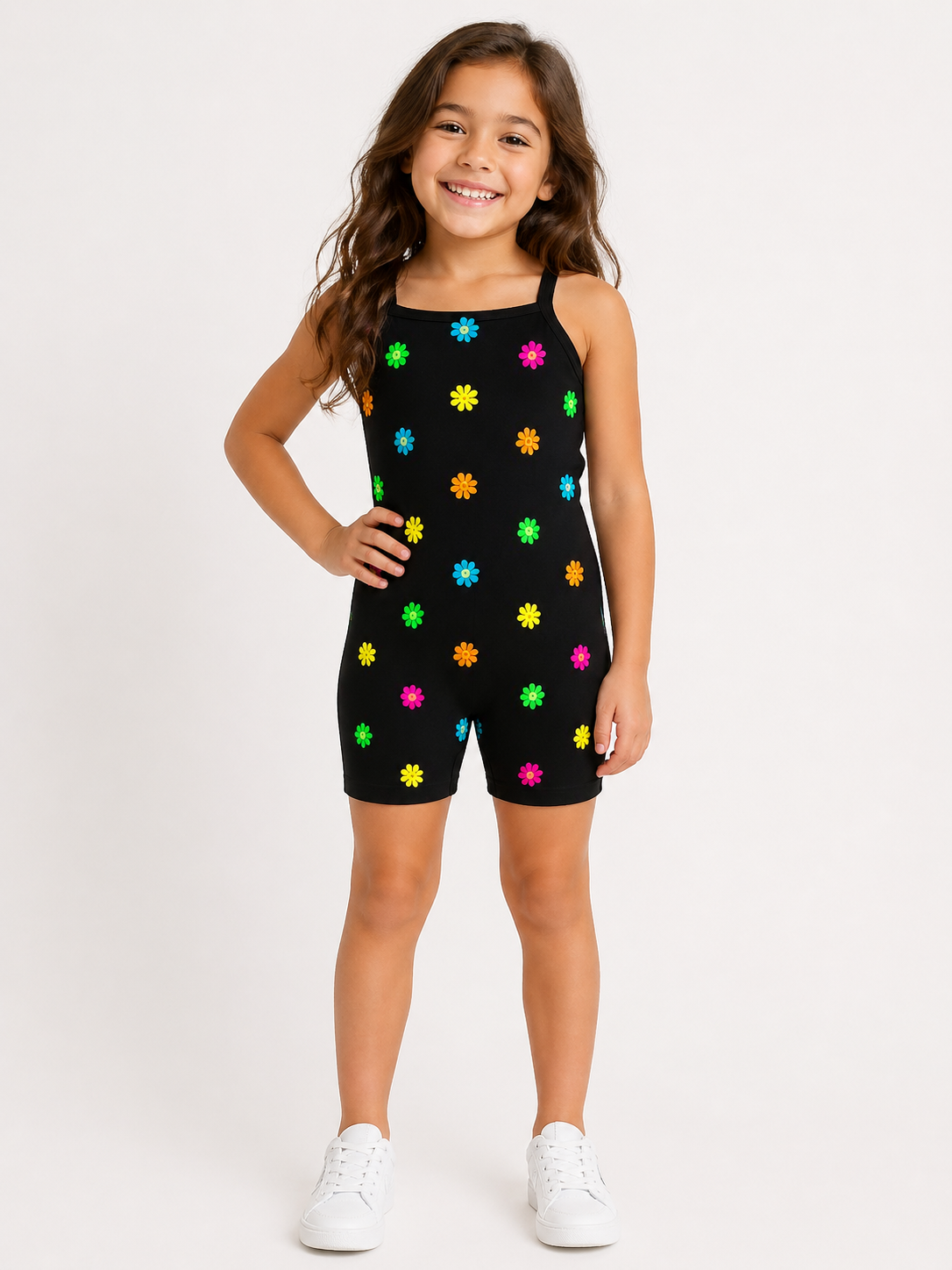 SHEIN Girls' Summer Camisole Jumpsuit Romper