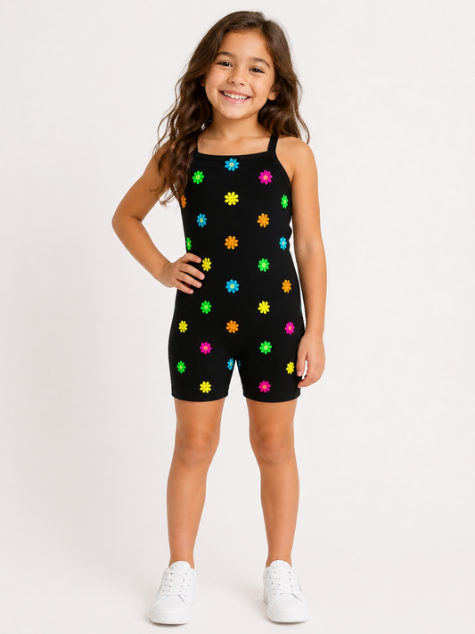 SHEIN Girls' Summer Camisole Jumpsuit Romper