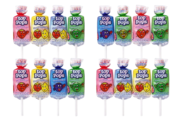 Taffy Top Pops Assorted Flavored Taffy Lollipops 16-Pack