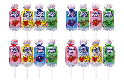 Taffy Top Pops Assorted Flavored Taffy Lollipops 16-Pack
