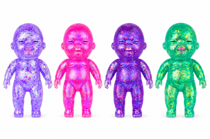 4-Piece Glitter Squishy Doll Set – Stretchy Sensory Squeeze Fidget Toys