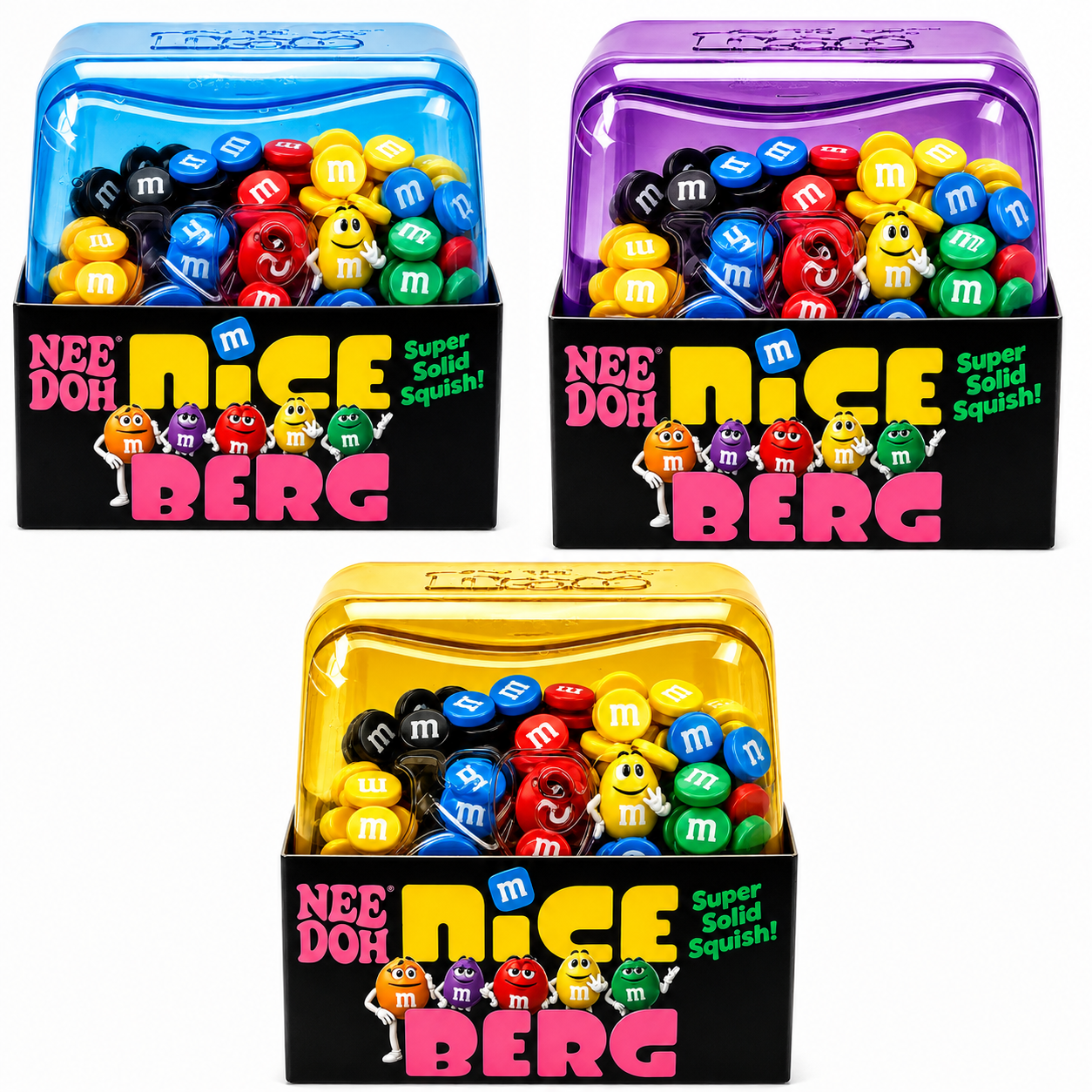 NeeDoh Berg Cube 1.5-Inch Mini Squishy Sensory M&M's Fidget Toy