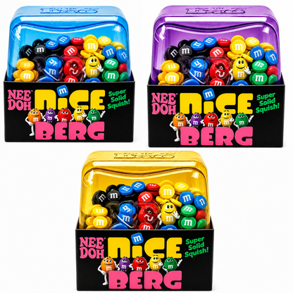 NeeDoh Berg Cube 1.5-Inch Mini Squishy Sensory M&M's Fidget Toy