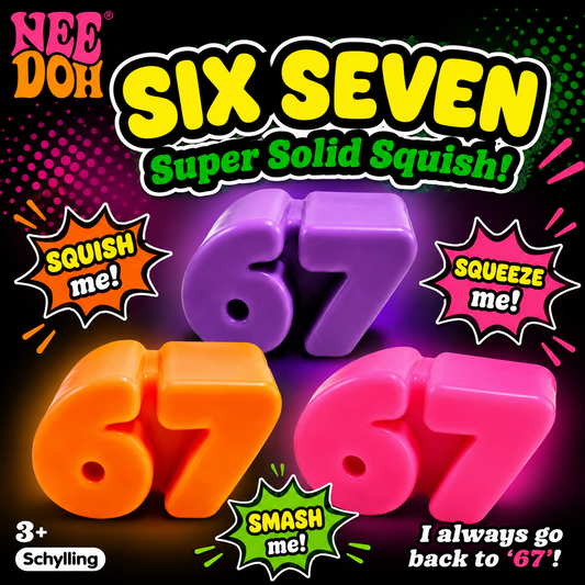 NeeDoh Squeeze Six Seven “67” Super Solid Squish Fidget Toy